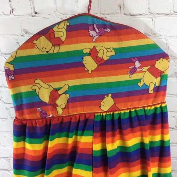 Hand Crafted Hanging Pooh Bear Fabric Rainbow Organizer - Picture 5 of 6